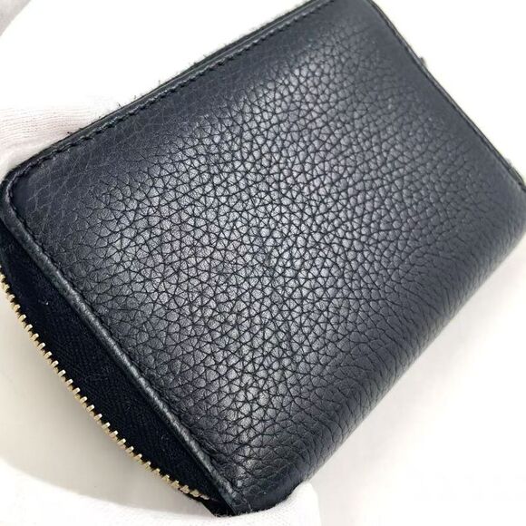 Gucci Soho GG Round Zip Wallet Leather Black Gold - Picture 13 of 13